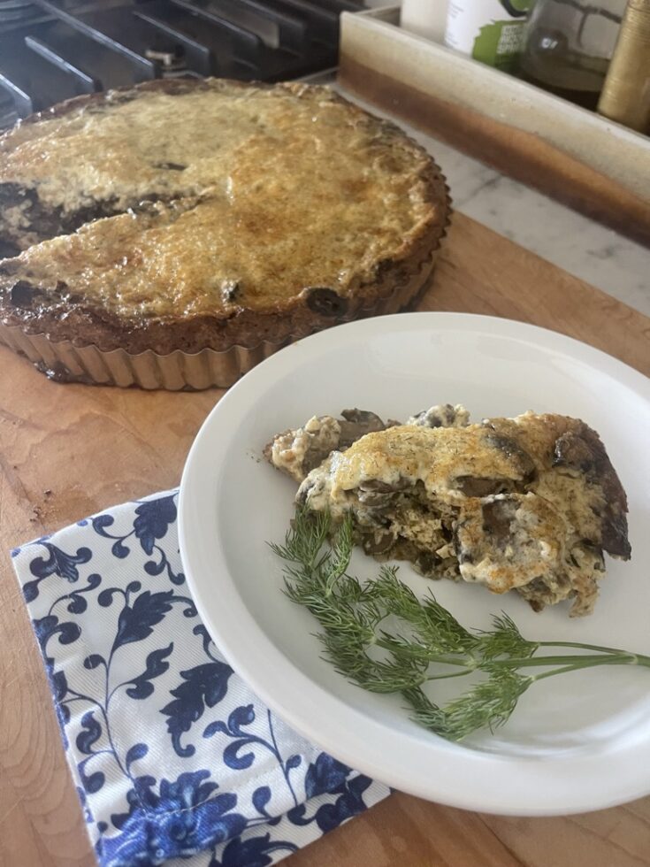 Mushroom Quiche with Creamy Dill Topping