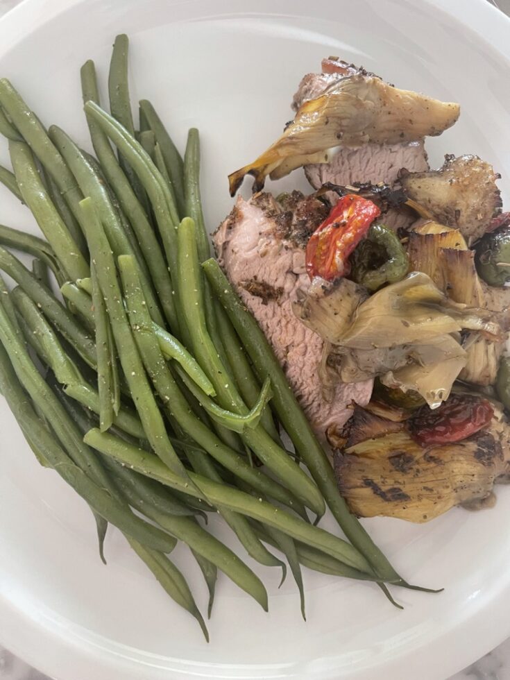 Pork Tenderloin with Olives, Artichokes and Tomatoes