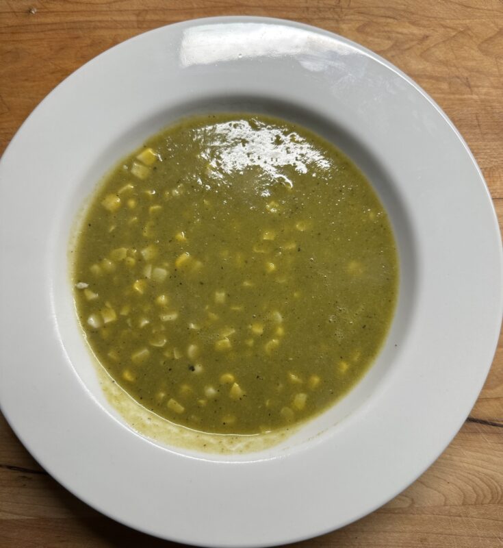 Roasted Poblano and Corn Soup